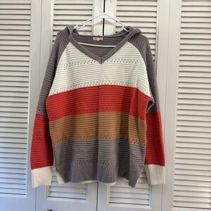 Main Strip Fall Hooded Sweater size L